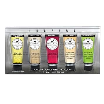 Dionis - Goat Milk Skincare Inspire 5 Piece Scented Hand Cream Gift Set Includes Exclusive Scent (1 oz) 