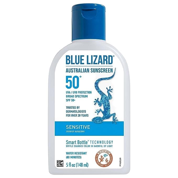 BLUE LIZARD Sensitive Mineral Sunscreen with Zinc Oxide, SPF 50+ - 5 oz